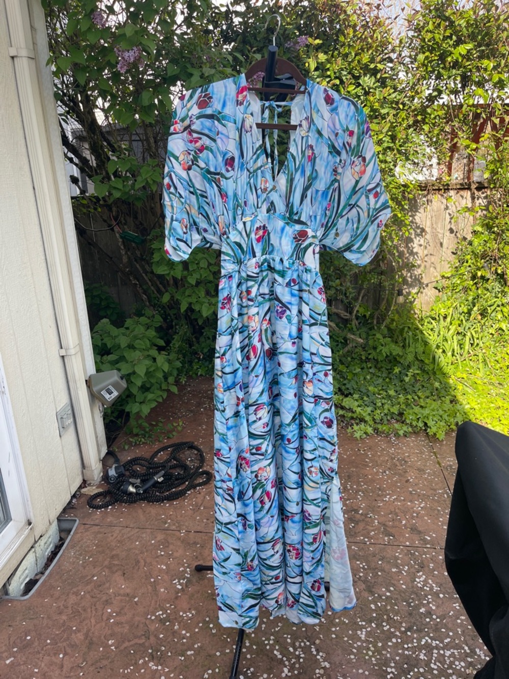 ADOR Light Blue Floral Maxi Dress M NEW